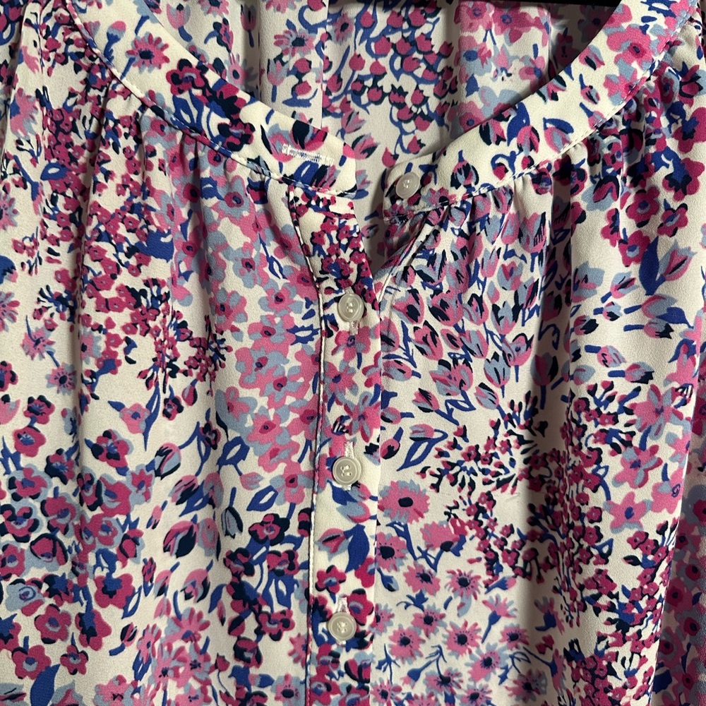 Talbots Pink and Purple Floral Blouse - Picture 4 of 9